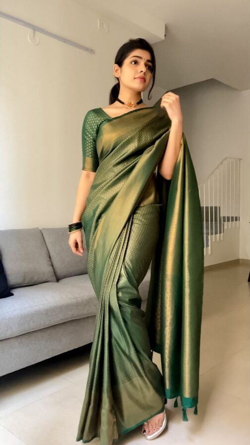 Green Banarasi Silk Saree