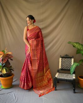 Magenta Patola silk Saree