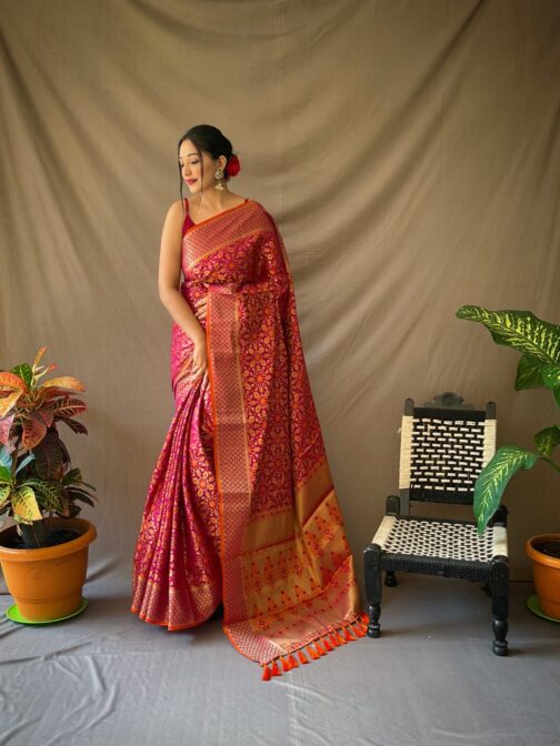 Magenta Patola silk Saree