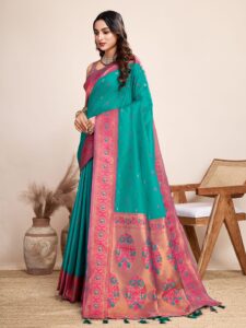 rama green varad paithani saree