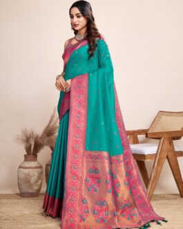Rama Green Varad Paithani Saree