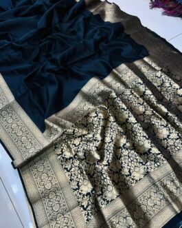Black Kanchipuram Soft Silk Saree
