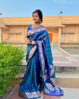 Morpeach Banarasi Silk Saree