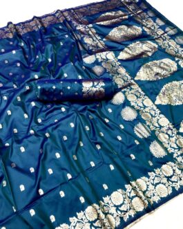 Morpeach Banarasi Silk Saree