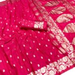 Rani Pink Banarasi Silk Saree