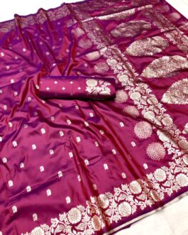 Magenta Banarasi Silk Saree
