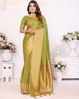 Mehendi Green Soft Silk Saree