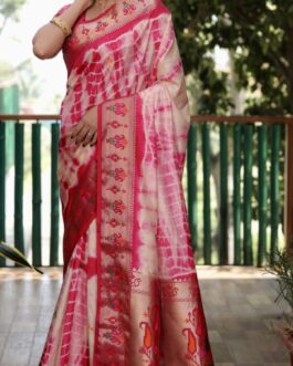 Rani Pink Shibori Saree