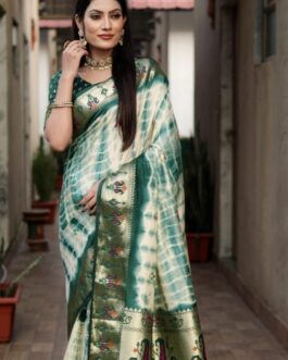 Green Shibori Saree