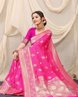 Rani Pink Kanchipuram Soft Silk Saree