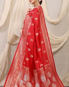 Red Kanchipuram Soft Silk Saree
