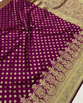 wine banarasi silk saree