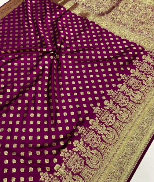 wine banarasi silk saree