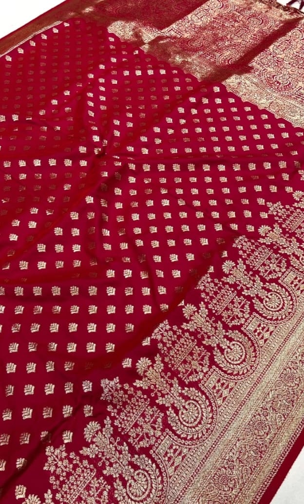gajri pink banarasi saree