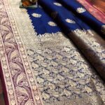 Navi Blue Banarasi Silk saree