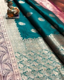 Rama Green Banarasi Silk Saree