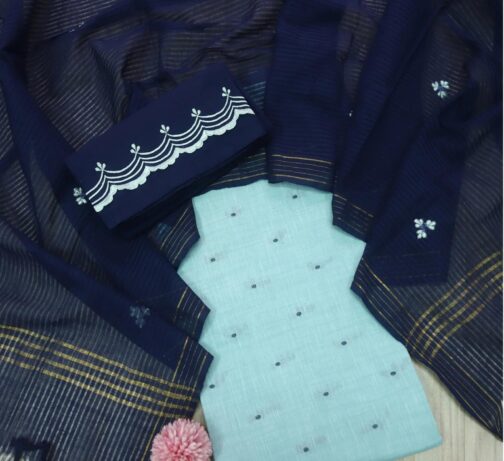 Three Piece Embroiderd Dress Material - Image 4