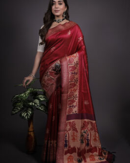 Red Raw Silk Saree