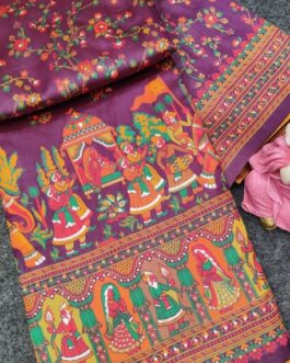 Wine Banarasi Silk Saree