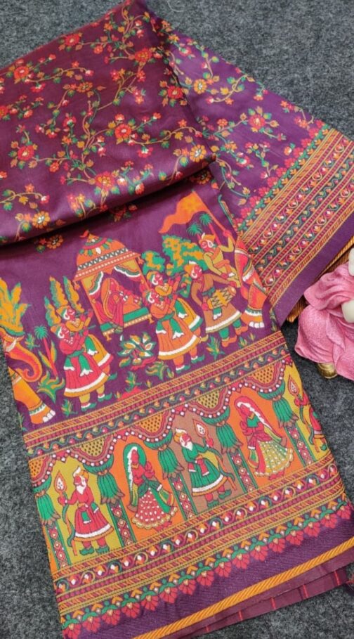 Banarasi Silk saree wine colour