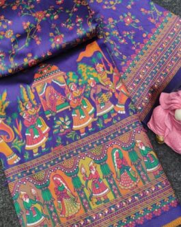 Violet Banarsi Silk Saree