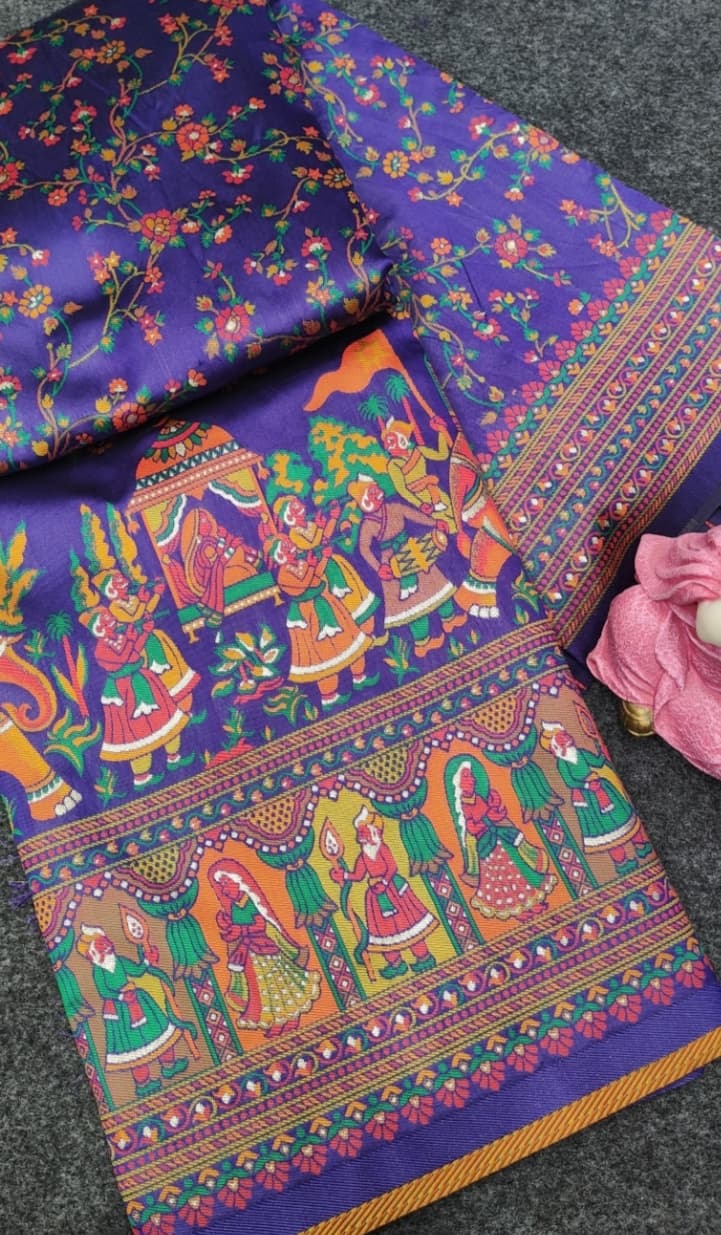 Voilet Banarasi Silk