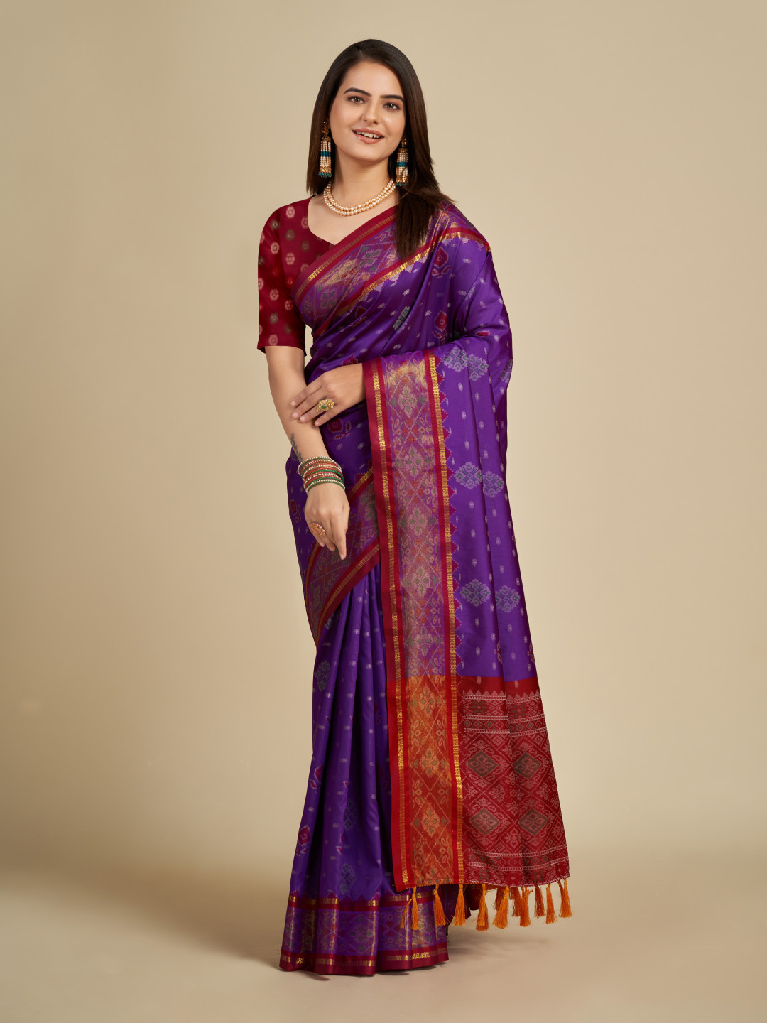 Purple Patola Silk Saree